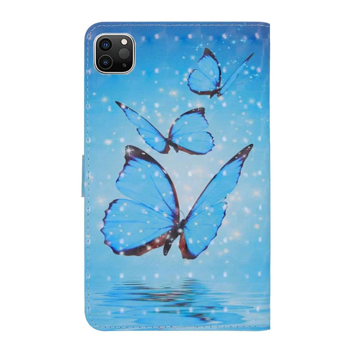For iPad Pro 11-inch (2022) / (2021) / (2020) Light Spot Decor Pattern Printing Leather Tablet Case - Blue Butterflies - 2