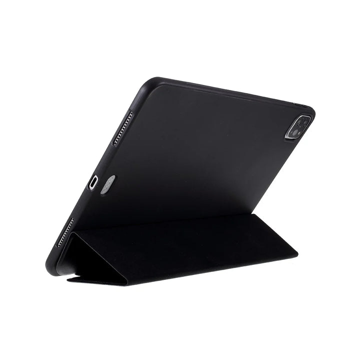 For iPad Pro 11-inch (2022) / (2021) / (2020) Tri-fold Leather Stand Case - Black - 2