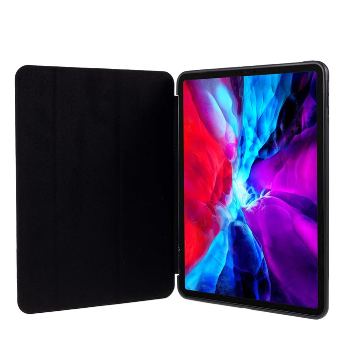 For iPad Pro 11-inch (2022) / (2021) / (2020) Tri-fold Leather Stand Case - Black - 3
