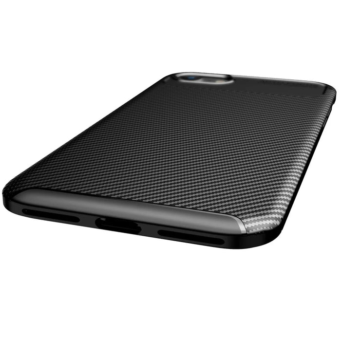 Carbon Fiber TPU Soft Cell Phone Case for iPhone SE (2020)/SE (2022)/8/7 - Black - 3