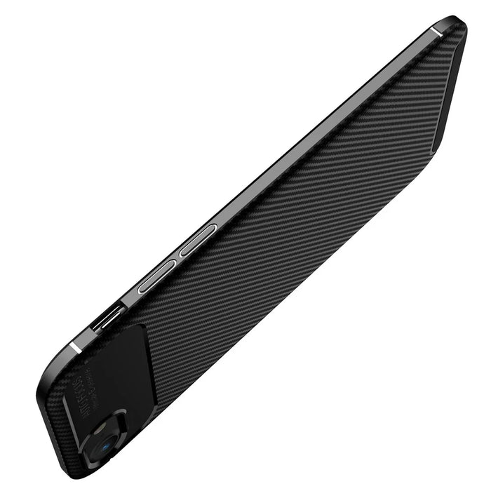 Carbon Fiber TPU Soft Cell Phone Case for iPhone SE (2020)/SE (2022)/8/7 - Black - 4