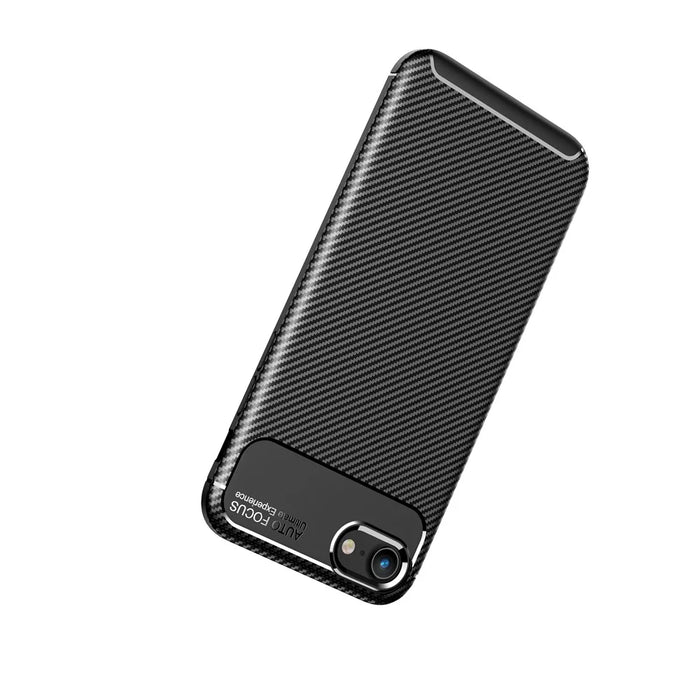 Carbon Fiber TPU Soft Cell Phone Case for iPhone SE (2020)/SE (2022)/8/7 - Black - 6