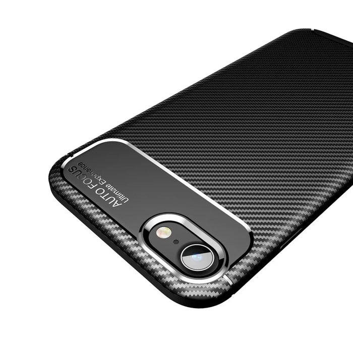 Carbon Fiber TPU Soft Cell Phone Case for iPhone SE (2020)/SE (2022)/8/7 - Black - 7