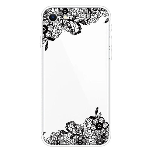 Pattern Printing TPU Soft Phone Cover for iPhone SE (2022)/SE (2020)/8/7 4.7 inch - Lace Flower - 1