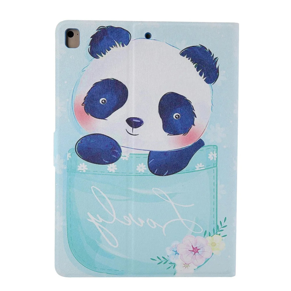 Pattern Printing Card Slots Flip Leather Tablet Protective Case for iPad 9.7-inch (2018)/(2017)/iPad Pro 9.7(2016)/iPad Air/Air2 - Panda - 4