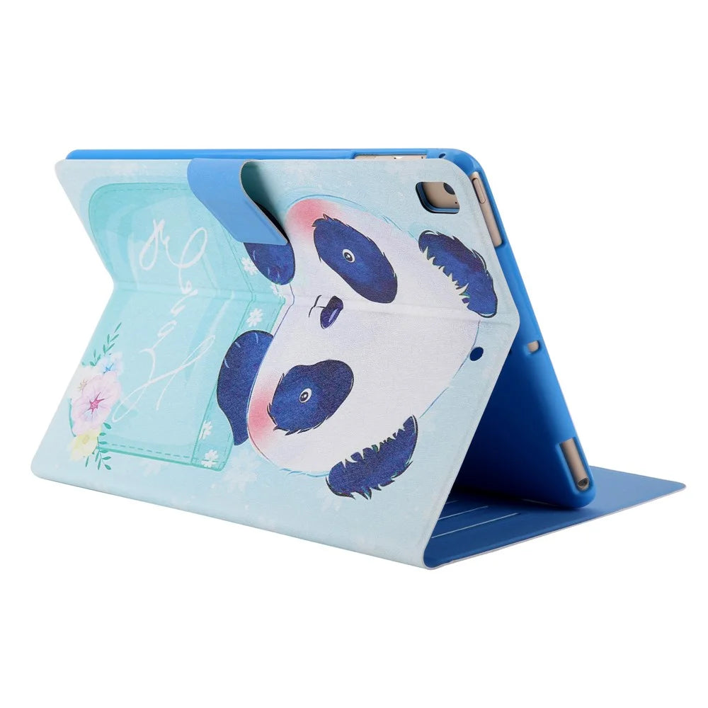 Pattern Printing Card Slots Flip Leather Tablet Protective Case for iPad 9.7-inch (2018)/(2017)/iPad Pro 9.7(2016)/iPad Air/Air2 - Panda - 6
