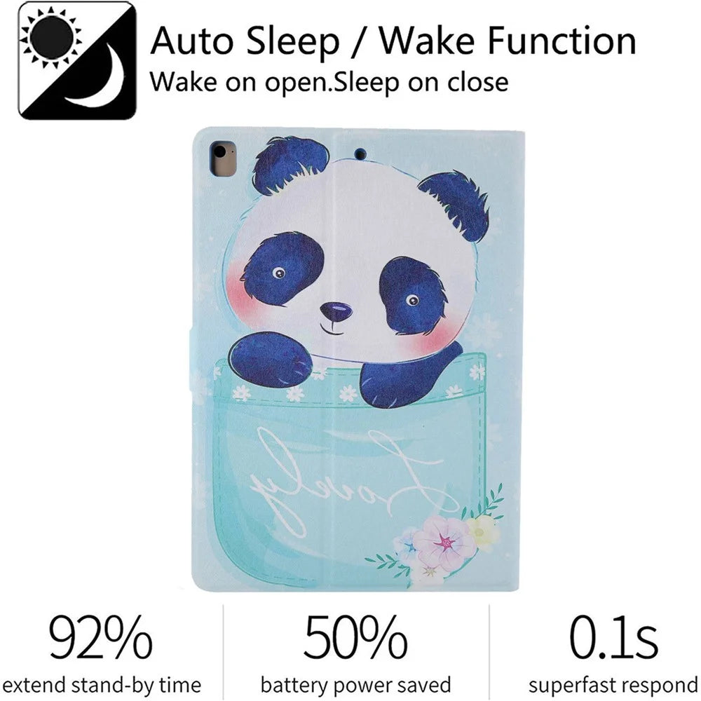 Pattern Printing Card Slots Tablet Leather Case for iPad 10.2 (2021)/(2020)/(2019)/iPad Air 10.5 inch (2019)/iPad Pro 10.5-inch (2017) - Panda - 6