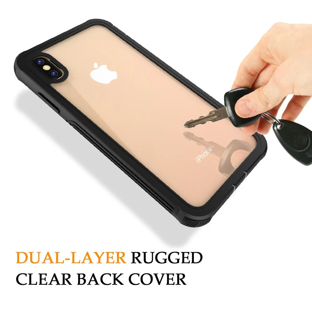 Shockproof All-inclusive PC Protector Cover Built-in PET Front Film for iPhone XS Max 6.5 inch - 6