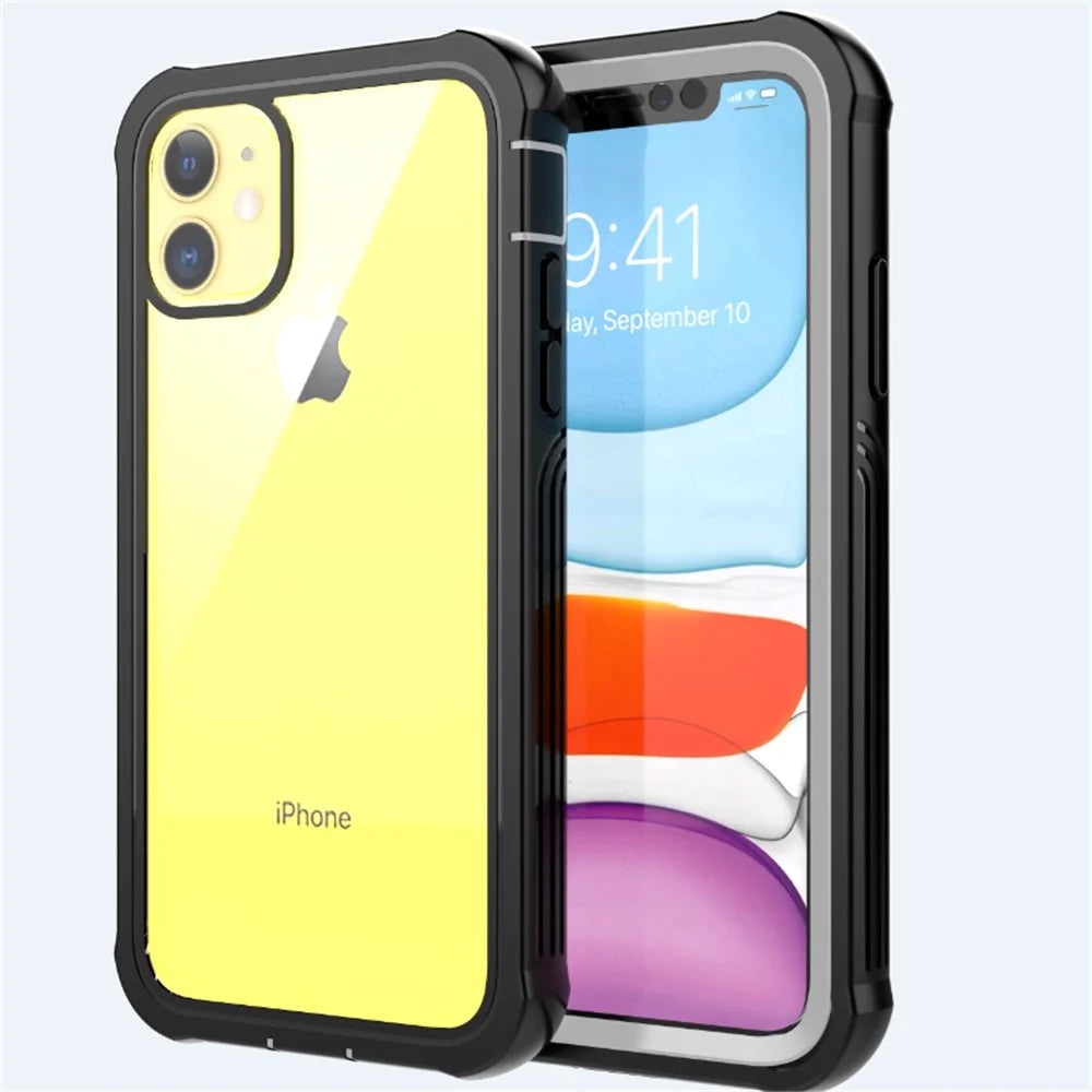 Anti-drop Full-body Protection Hard PC Cover Built-in PET Screen Film for iPhone 11 6.1 inch - 6