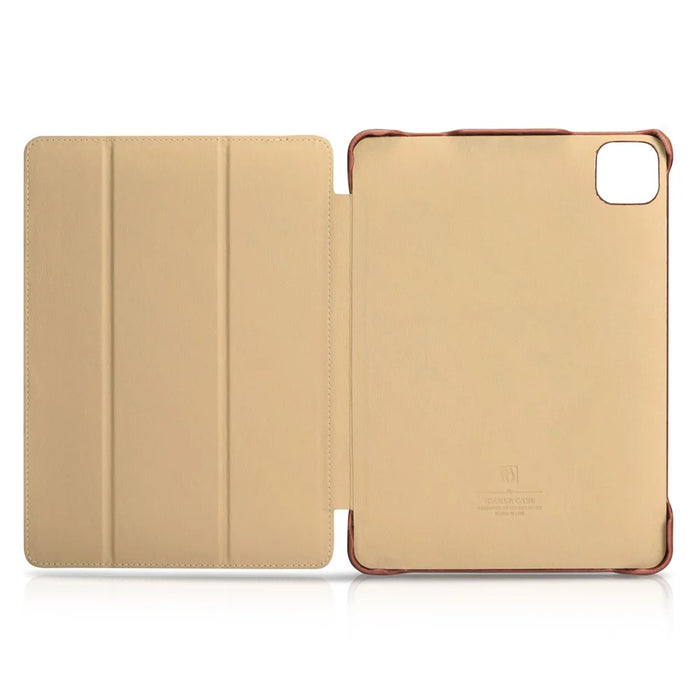 ICARER for iPad Air 11 (2026) / (2025) / (2024) / Pro 11-inch (2022) / (2021) / (2020) / (2018) Retro Tri-Fold Genuine Leather Smart Case Cover - Brown - 5