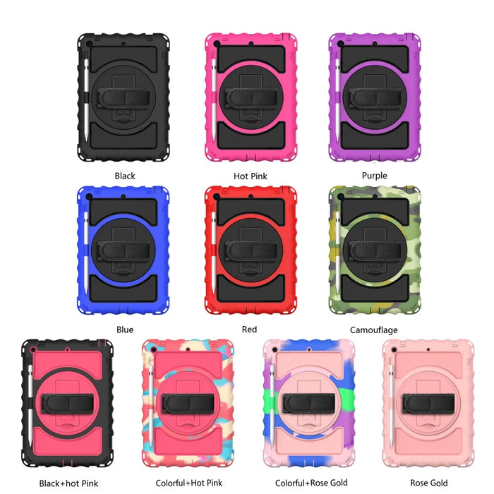 PC + TPU Hybrid Case with 360 Degree Swivel Kickstand Hand Strap and Shoulder Strap for iPad 10.2 (2021)/(2020)/(2019) - Black - 7