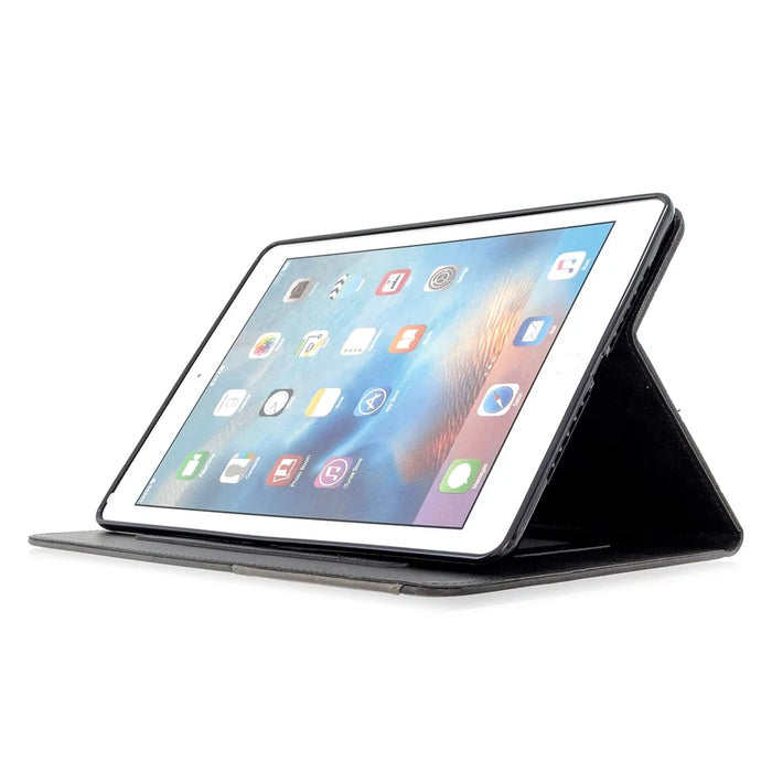 Geometric Pattern Stand Leather Smart Case for iPad Air 2/Air (2013)/iPad 9.7-inch (2018)/(2017)/Pro 9.7 inch (2016) - Black - 6