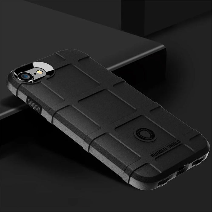 Rugged Square Skin TPU Anti-shock Cover for iPhone SE (2020)/SE (2022)/8/7 4.7 inch - Black - 4