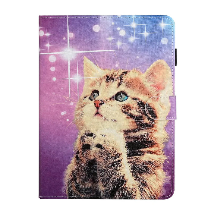 Pattern Printing PU Leather Card Holder Stand Tablet Cover for iPad 10.2 (2021)/(2020)/(2019) / iPad Air 10.5-inch (2019) - Cat - 2