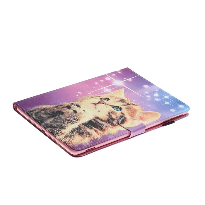 Pattern Printing PU Leather Card Holder Stand Tablet Cover for iPad 10.2 (2021)/(2020)/(2019) / iPad Air 10.5-inch (2019) - Cat - 5