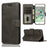 PU Leather + TPU Wallet Stand Phone Cover for iPhone SE (2020)/SE (2022)/8/7 - Black - 1