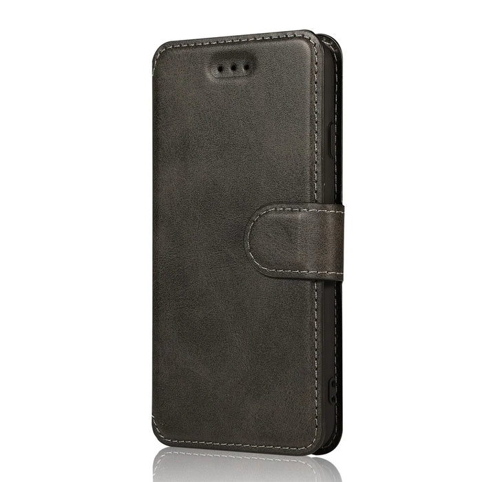 PU Leather + TPU Wallet Stand Phone Cover for iPhone SE (2020)/SE (2022)/8/7 - Black - 3