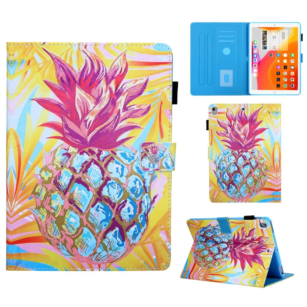 Pattern Printing Stand Card Holder Leather Case for iPad 9.7-inch (2018)/(2017)/Air 2/Air (2013) - Pineaoole - 1