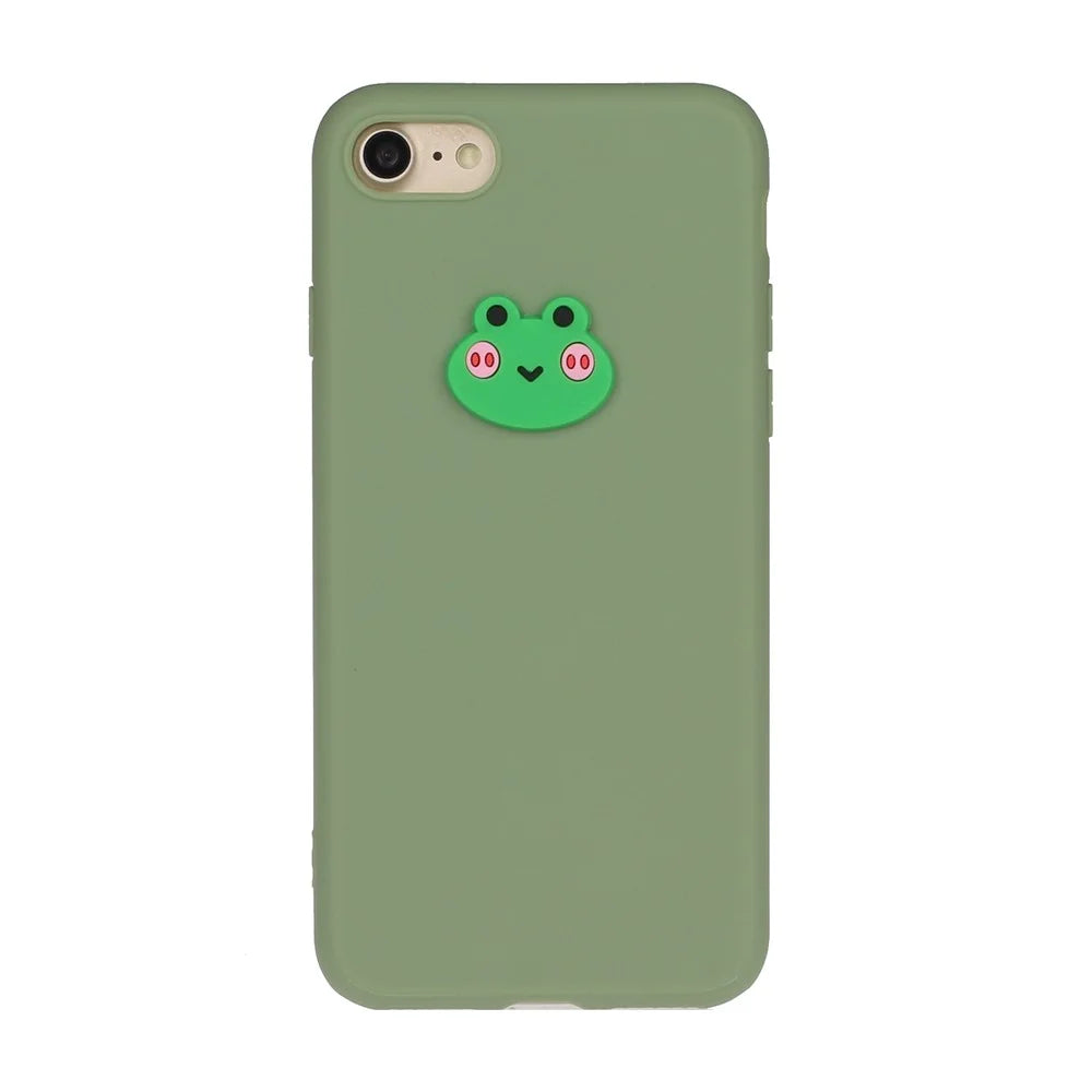 Animal Doll Coated TPU Phone Case for iPhone 7/8/SE (2020)/SE (2022) - Frog - 1