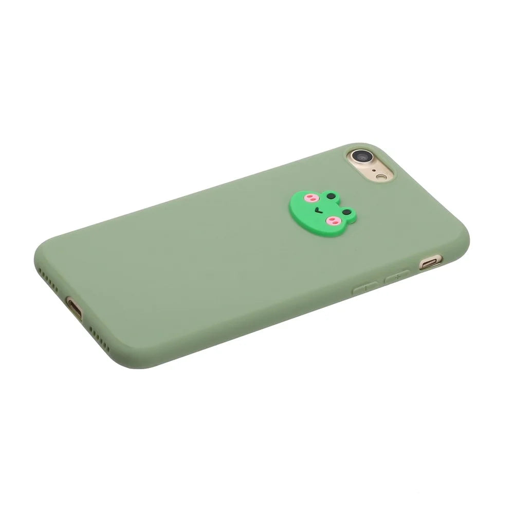 Animal Doll Coated TPU Phone Case for iPhone 7/8/SE (2020)/SE (2022) - Frog - 2