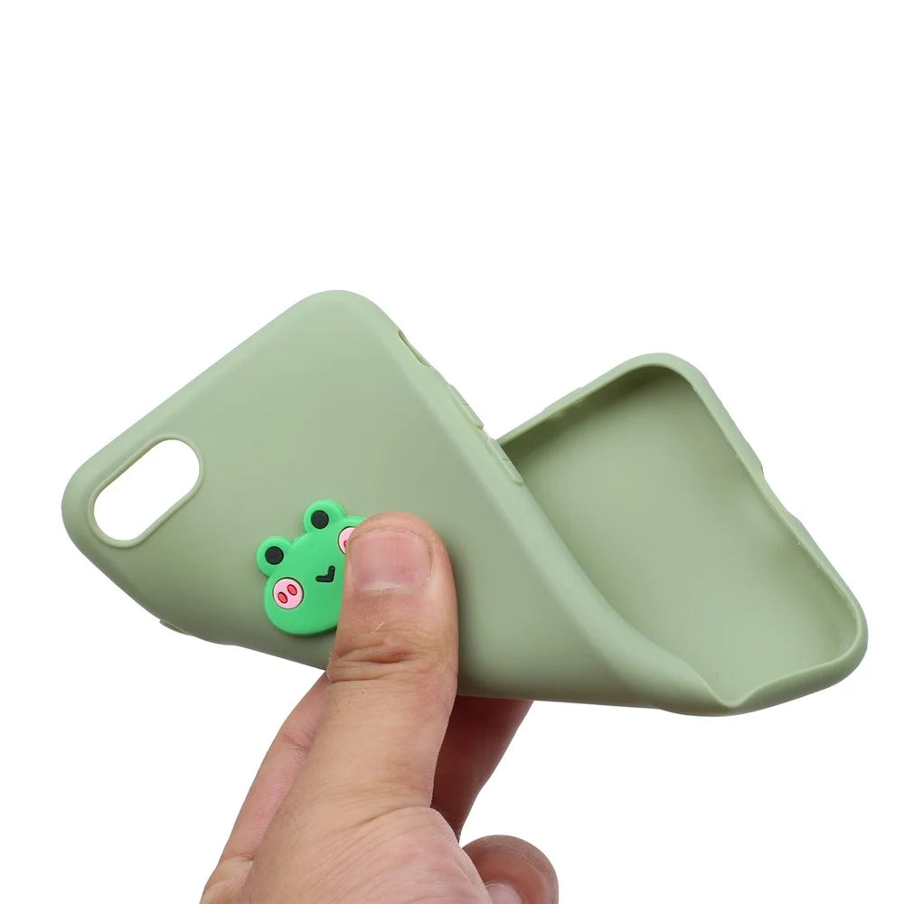Animal Doll Coated TPU Phone Case for iPhone 7/8/SE (2020)/SE (2022) - Frog - 4