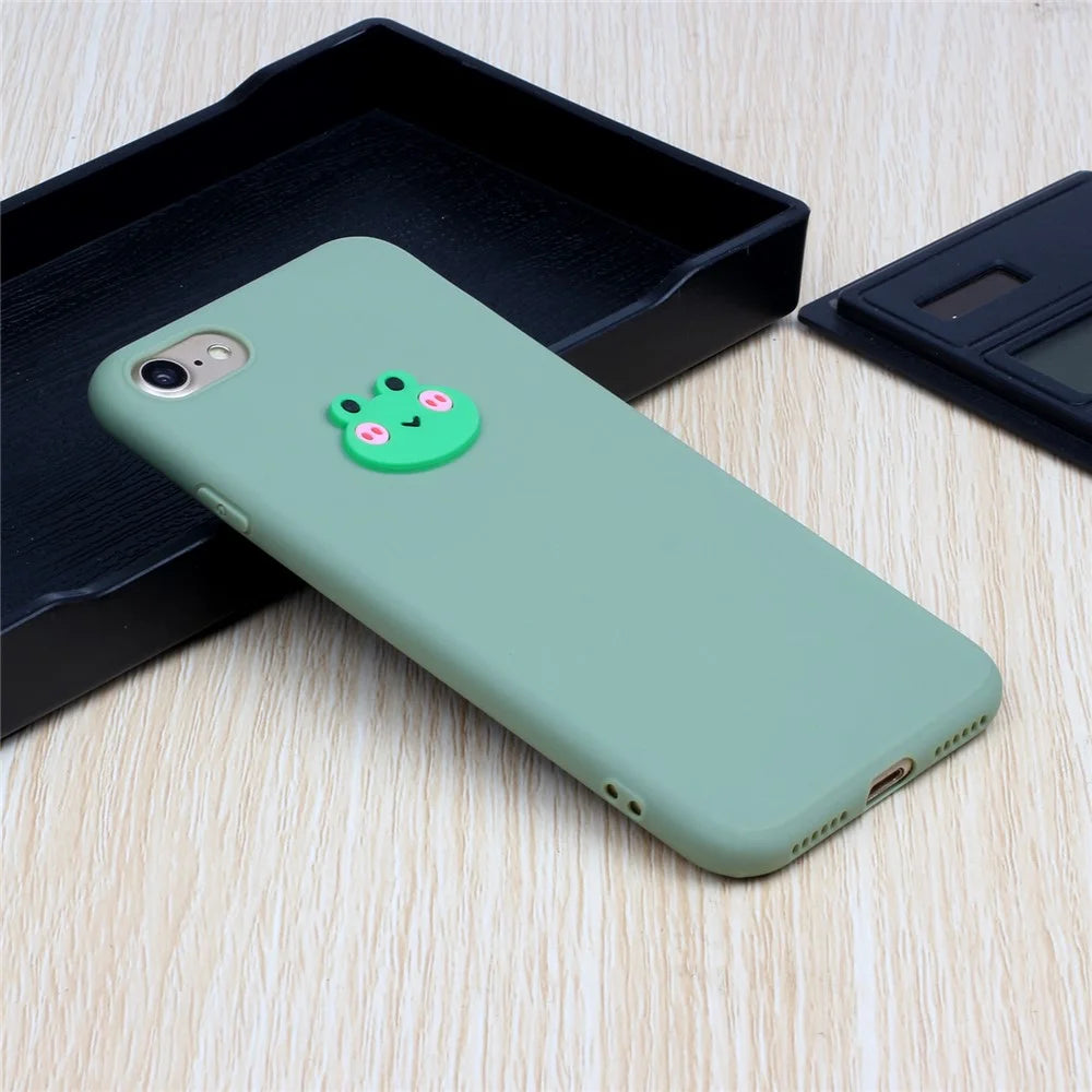 Animal Doll Coated TPU Phone Case for iPhone 7/8/SE (2020)/SE (2022) - Frog - 5