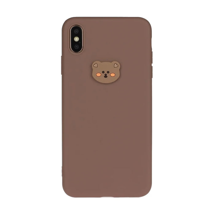 Animal Logo Decor TPU Stylish Cover for iPhone XS Max 6.5 inch - Bear Head - 1