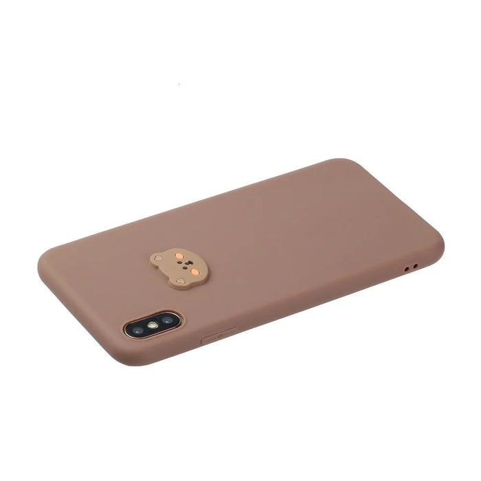 Animal Logo Decor TPU Stylish Cover for iPhone XS Max 6.5 inch - Bear Head - 3