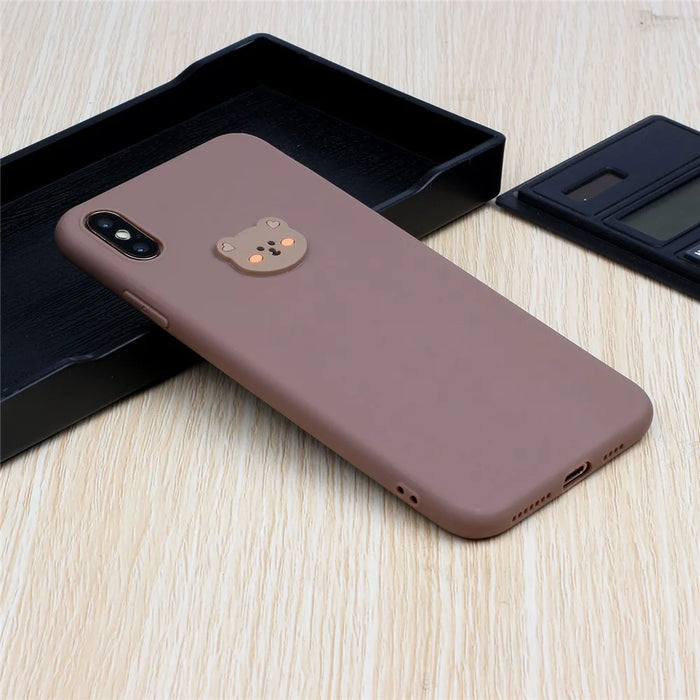 Animal Logo Decor TPU Stylish Cover for iPhone XS Max 6.5 inch - Bear Head - 5