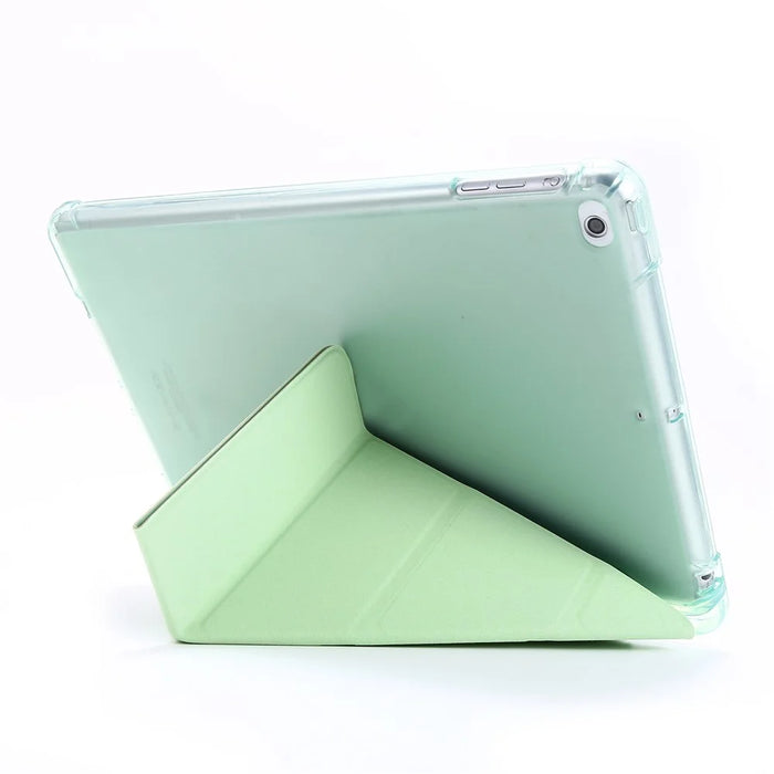 Deformable Stand Leather Smart Tablet Case for iPad 9.7-inch (2018) - Light Green - 3