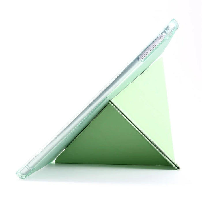 Deformable Stand Leather Smart Tablet Case for iPad 9.7-inch (2018) - Light Green - 7