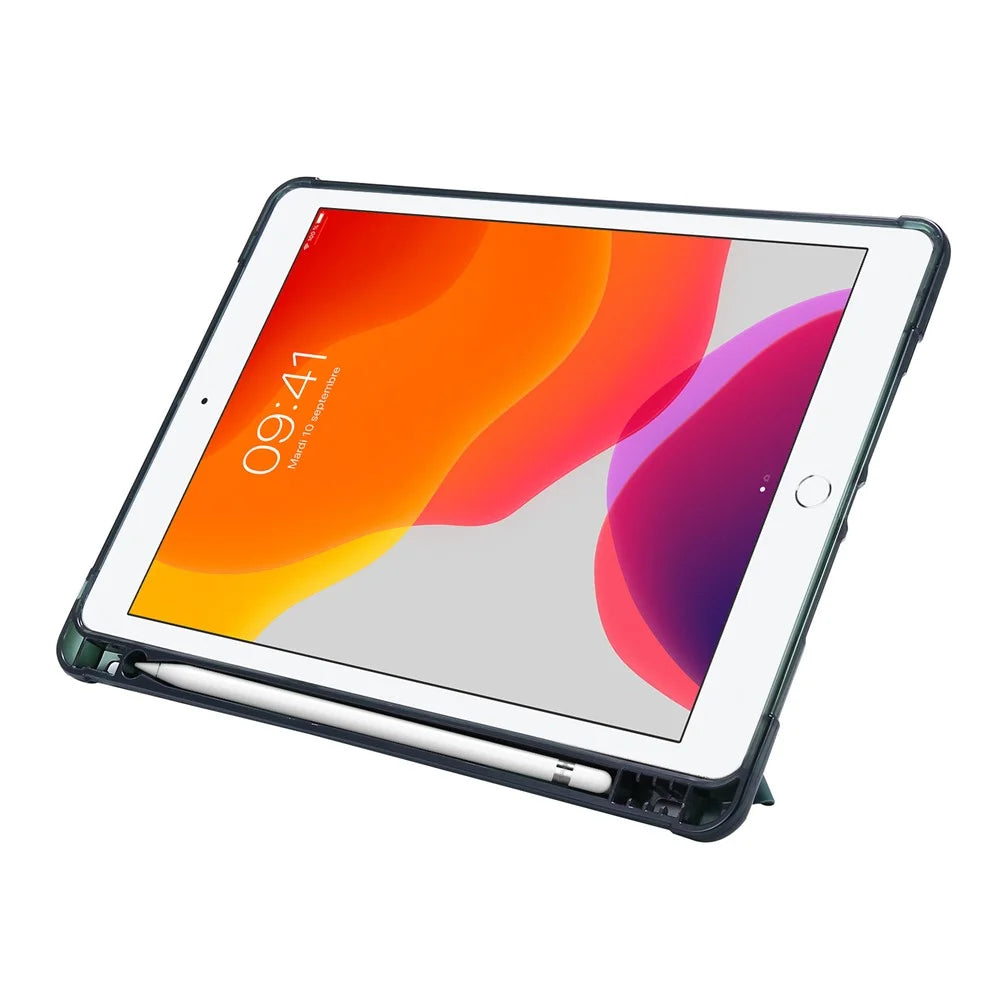 Deformable Stand Leather Smart Tablet Shell for iPad 10.2 (2021)/(2020)/(2019) - Dark Green - 6