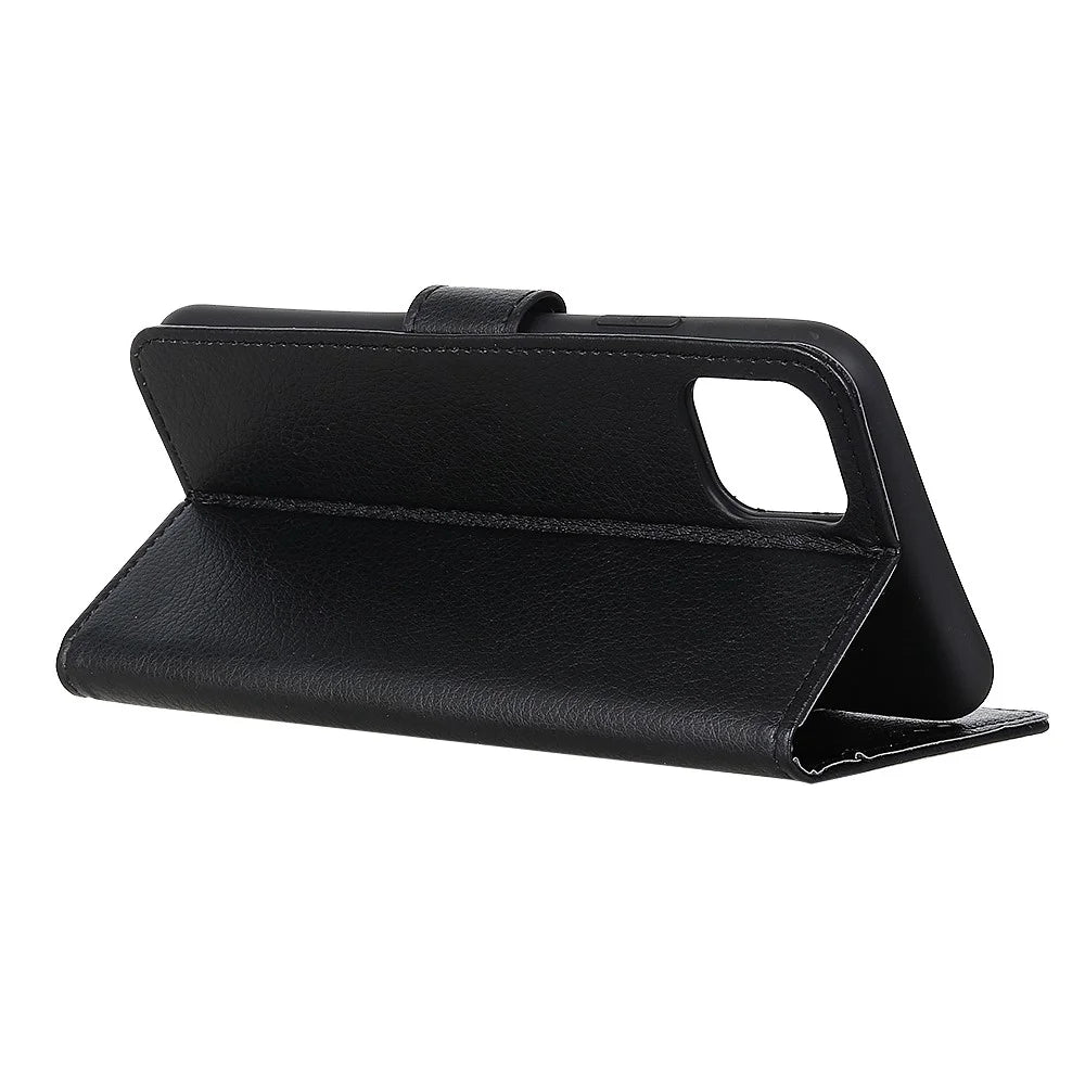Litchi Texture Wallet Stand Leather Phone Case Magnetic for Apple iPhone 12 Pro Max 6.7 inch - Black - 4