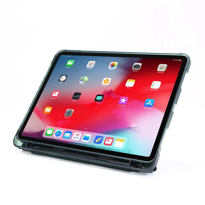 Deformable Stand Leather Smart Tablet Protective Case for iPad Pro 12.9 (2022) / (2021) / (2020) / (2018) - Dark Green - 4