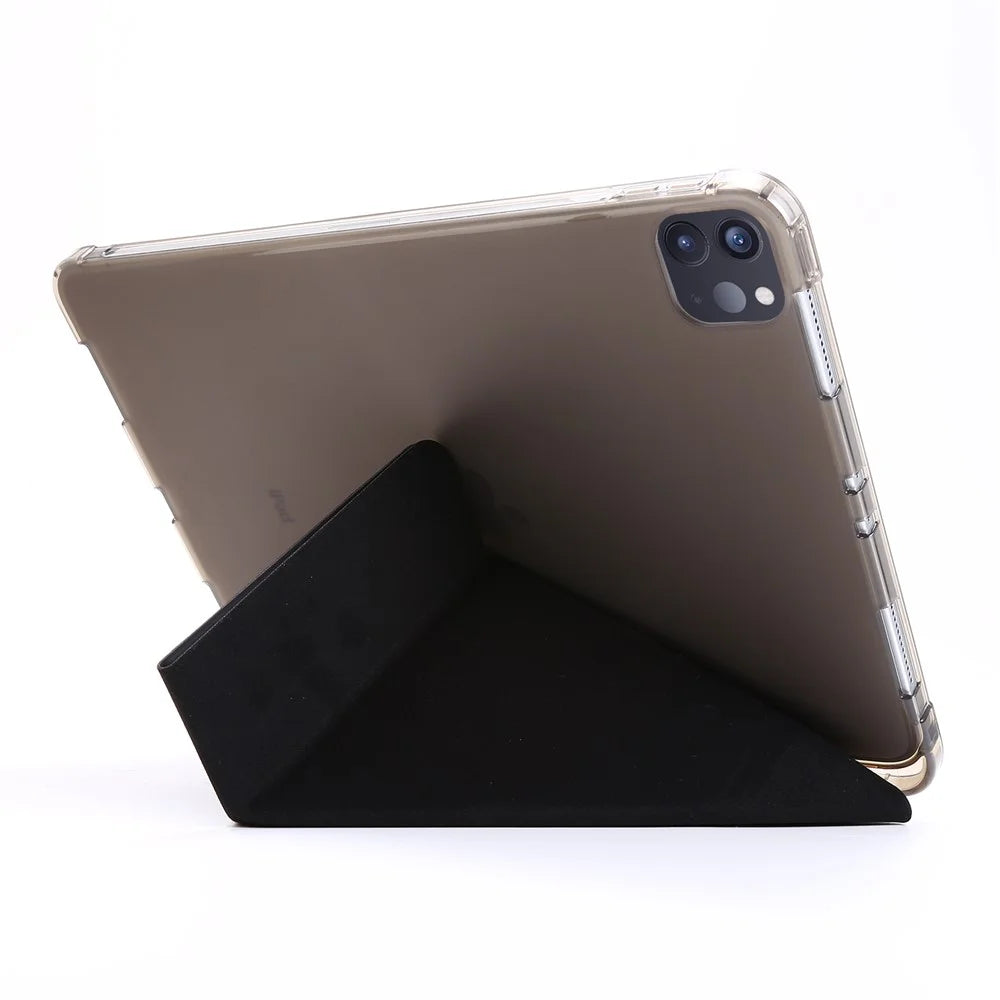 For iPad Pro 11-inch (2022) / (2021) / (2020) / (2018) Deformable Stand Leather Smart Tablet Cover Case - Black - 3