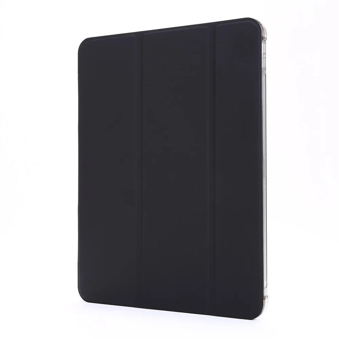 For iPad Pro 11-inch (2022) / (2021) / (2020) / (2018) Tri-fold Stand Leather Tablet Cover Case with Pen Slot - Black - 2