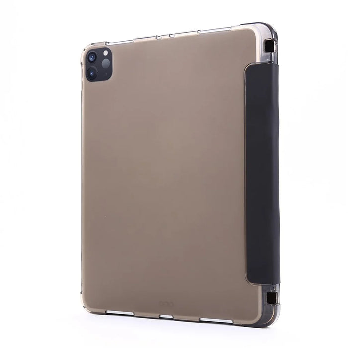 For iPad Pro 11-inch (2022) / (2021) / (2020) / (2018) Tri-fold Stand Leather Tablet Cover Case with Pen Slot - Black - 3