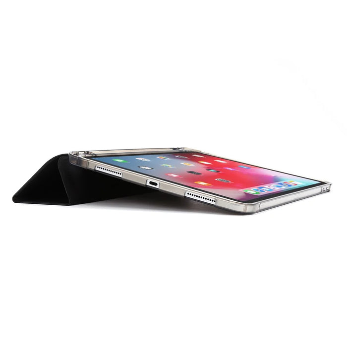 For iPad Pro 11-inch (2022) / (2021) / (2020) / (2018) Tri-fold Stand Leather Tablet Cover Case with Pen Slot - Black - 5