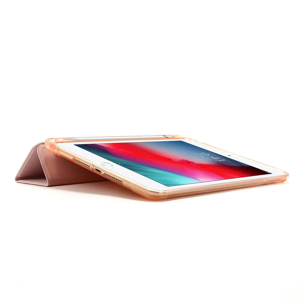 Tri-fold Stand Leather Tablet Shell with Pen Slot for iPad mini (2019) 7.9 inch/iPad mini 4/3/2/1 - Pink - 5