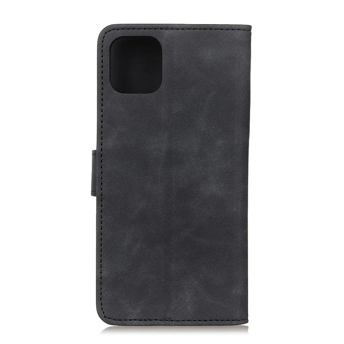 KHAZNEH Retro Leather Wallet Mobile Phone Shell for iPhone 12 Pro/12 - Black - 2