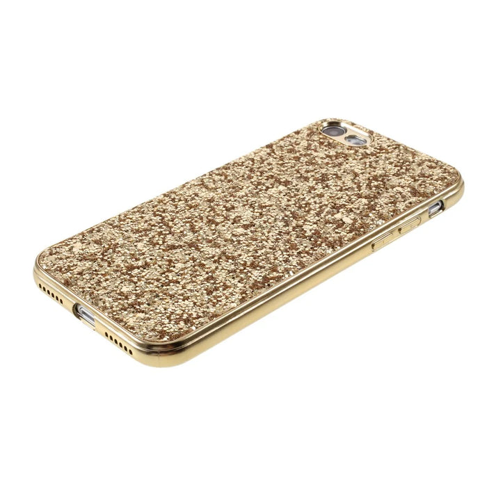 Glittering Sequins Electroplating TPU PC Cover for iPhone SE (2020)/SE (2022)/8/7 - Gold - 4