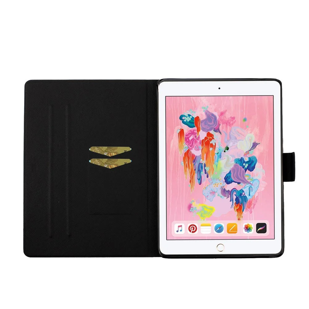 Flower Pattern Printing Card Holder Stand Tablet Cover Case for iPad 10.2 (2021)/(2020)/(2019)/Pro 10.5-inch (2017)/Air 10.5 inch (2019) - Orange - 7