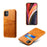 PU Leather Coated PC Shell with Double Card Slots for iPhone 12 Pro Max 6.7 inch - Orange - 1