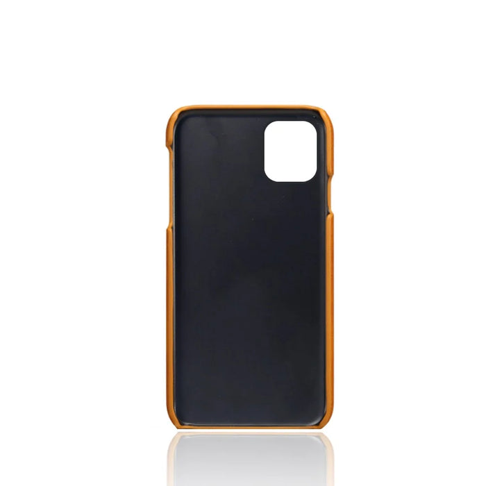 PU Leather Coated PC Shell with Double Card Slots for iPhone 12 Pro Max 6.7 inch - Orange - 3