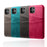 PU Leather Coated PC Shell with Double Card Slots for iPhone 12 Pro Max 6.7 inch - Orange - 6