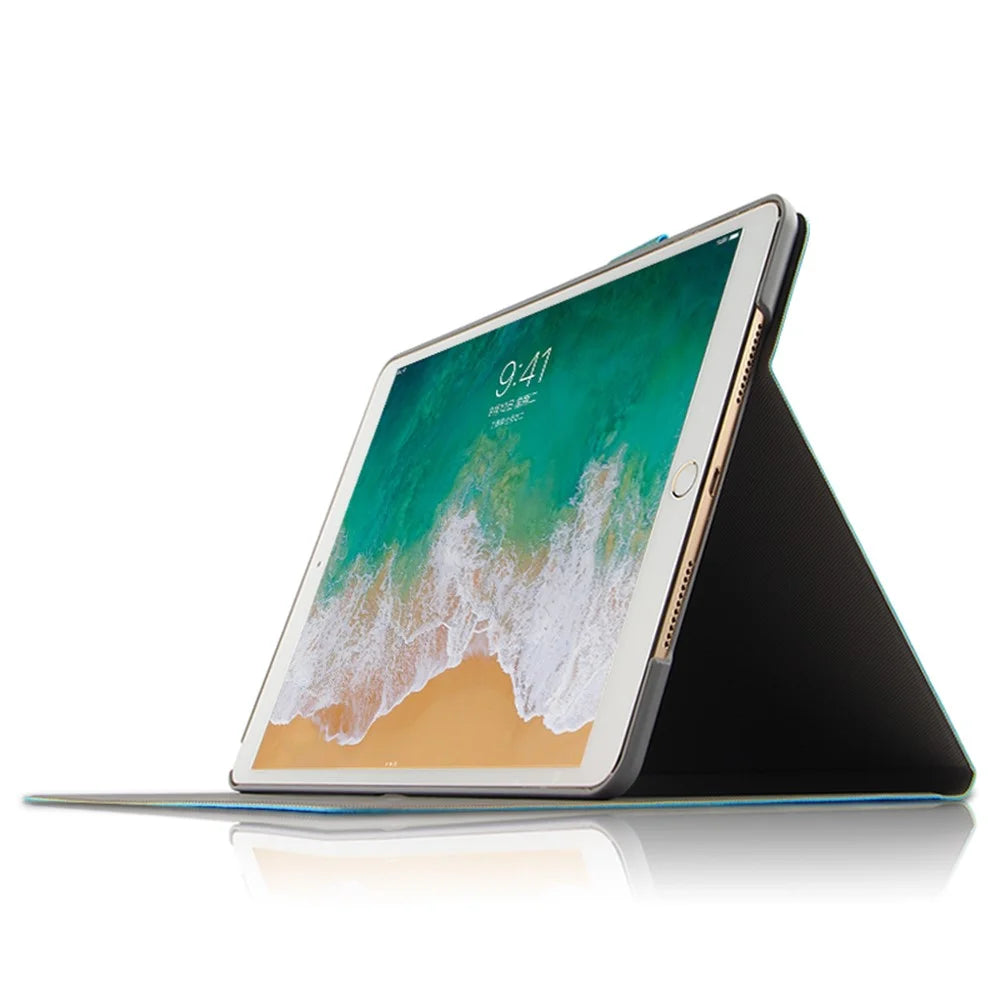 Imprint Deer and Quote PU Leather Stand Case for iPad Air 10.5 (2019) / Pro 10.5-inch (2017) - Blue - 2
