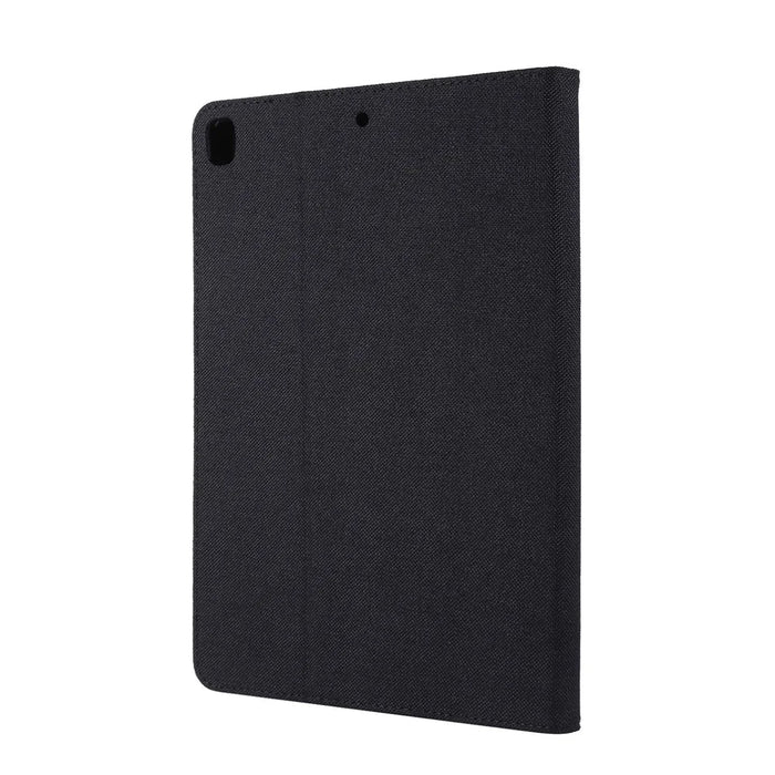 For iPad 9.7-inch (2018)/(2017) /iPad Air (2013)/Air 2 Tablet Case Cloth Texture Leather Protective Cover with Card Slots Stand - Black - 4