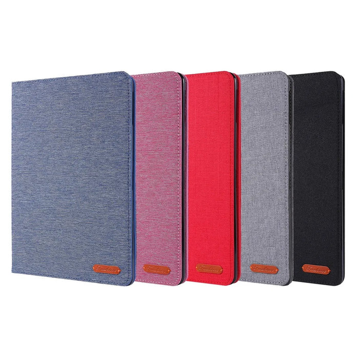 For iPad 9.7-inch (2018)/(2017) /iPad Air (2013)/Air 2 Tablet Case Cloth Texture Leather Protective Cover with Card Slots Stand - Black - 6