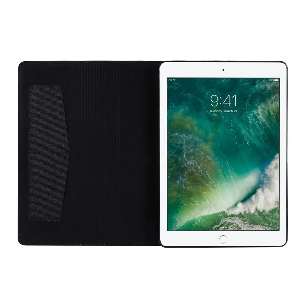 Cloth Texture Card Slots Stand Leather Flip Case for iPad 10.2 (2021)/(2020)/(2019) - Black - 2