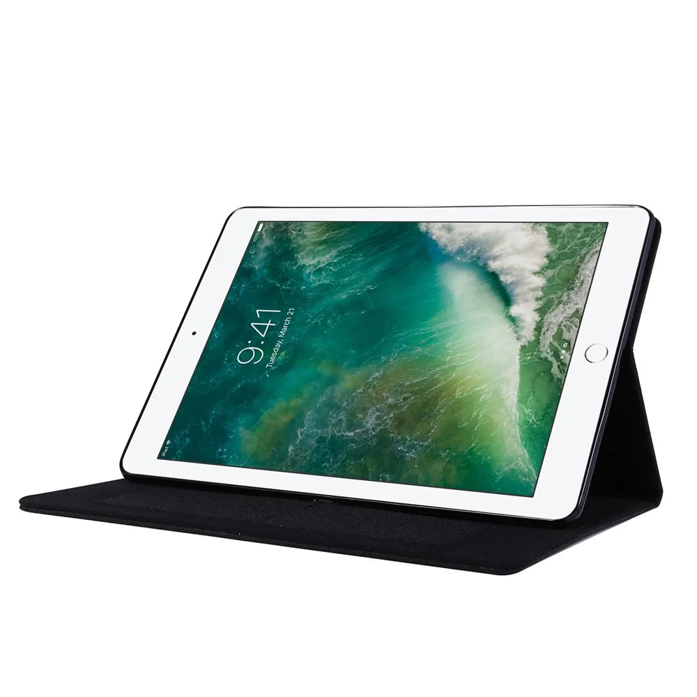 Cloth Texture Card Slots Stand Leather Flip Case for iPad 10.2 (2021)/(2020)/(2019) - Black - 7